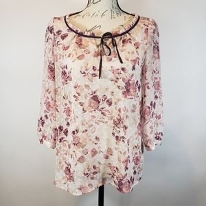 LC Lauren Conrad Sheer Blouse Sz Small
